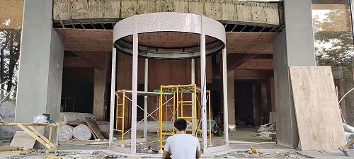 revolving door under construction
